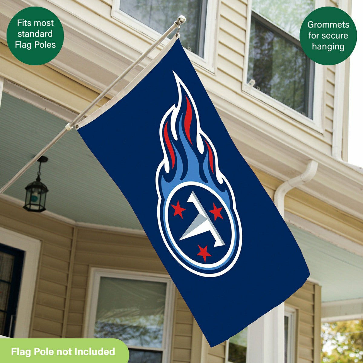 Tennessee Titans Single Sided Flag w/ 2 Grommets, 3'x5' - NFL Home