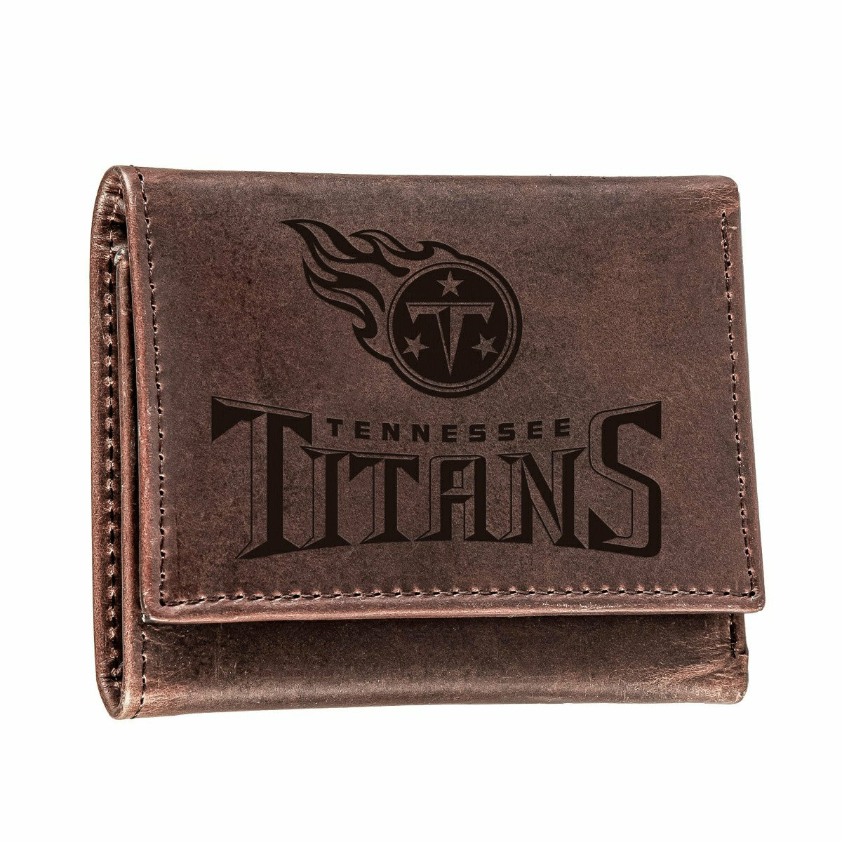 Tennessee Titans, Tri-Fold Wallet, Brown, CH, 100% Genuine Leather - NFL Home