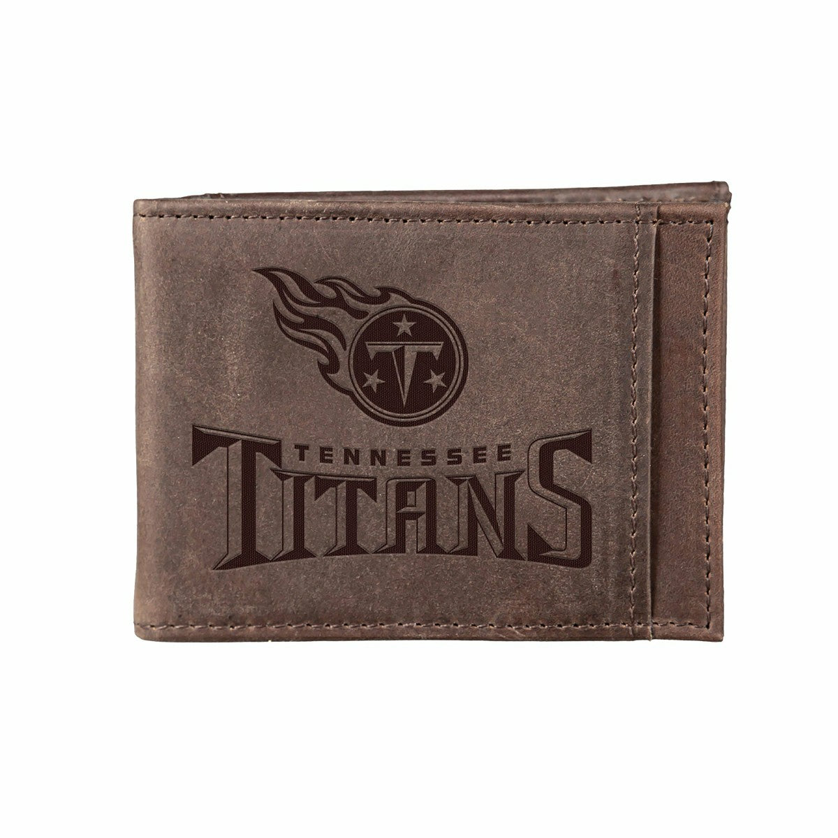 Front Pocket Wallet w/ RFID Blocking, Tennessee Titans, Brown - NFL Home