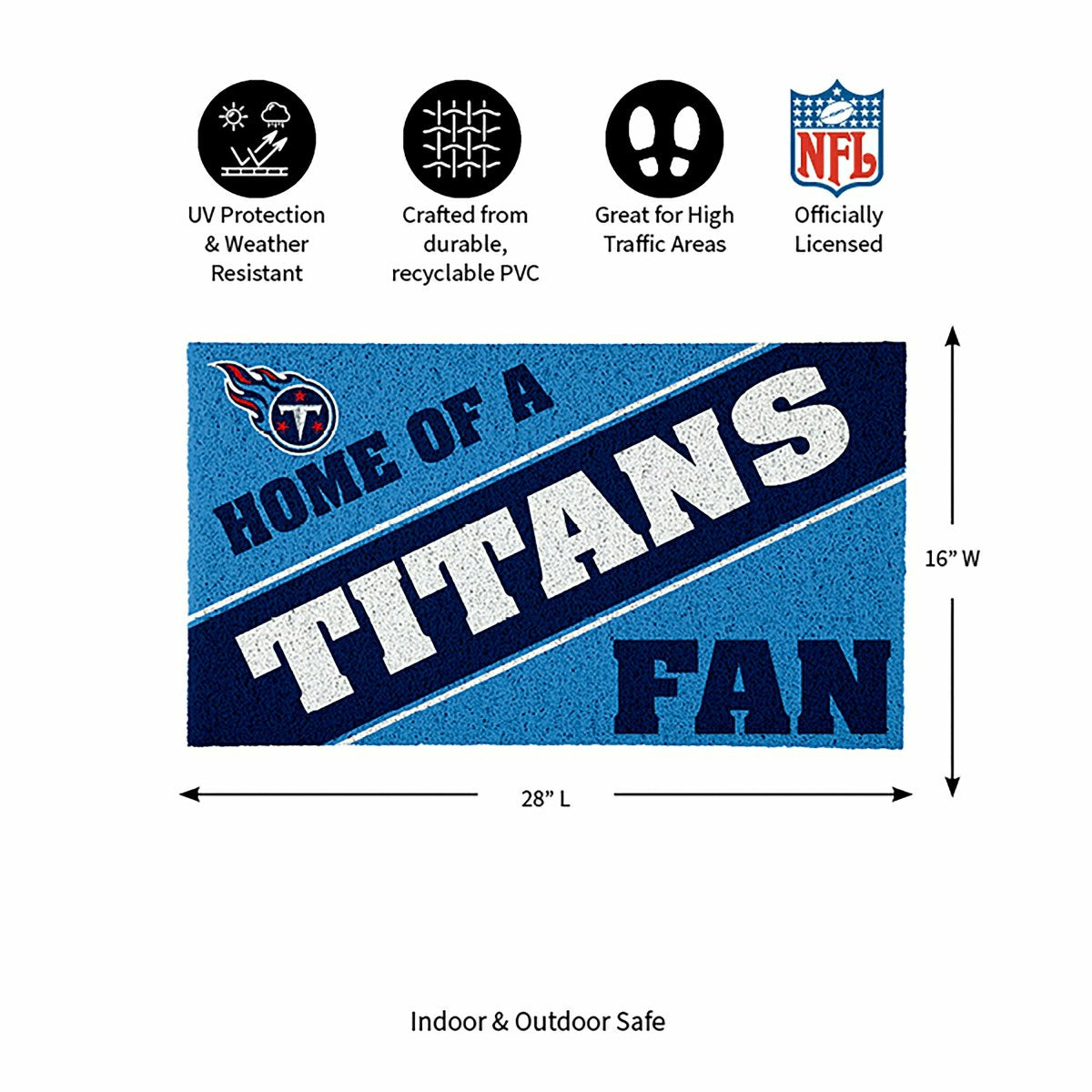 Tennessee Titans, PVC Mat COLOR, Home of a Fan - NFL
