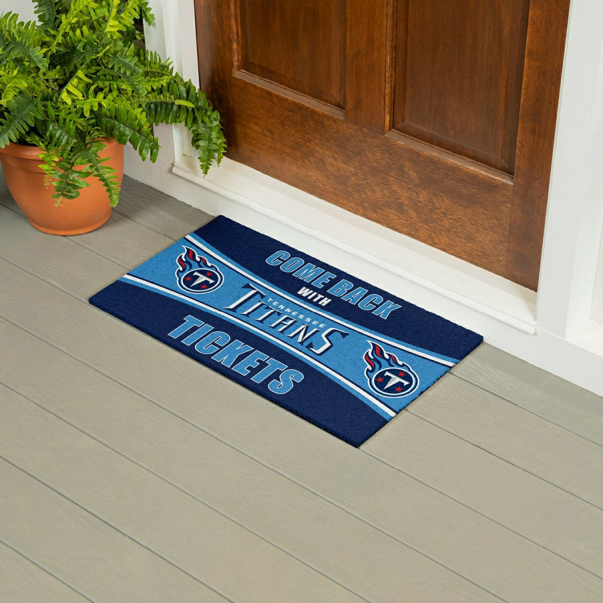 28" x 16" PVC Trapper Mat, Come Back with Tickets, Tennessee Titans - NFL