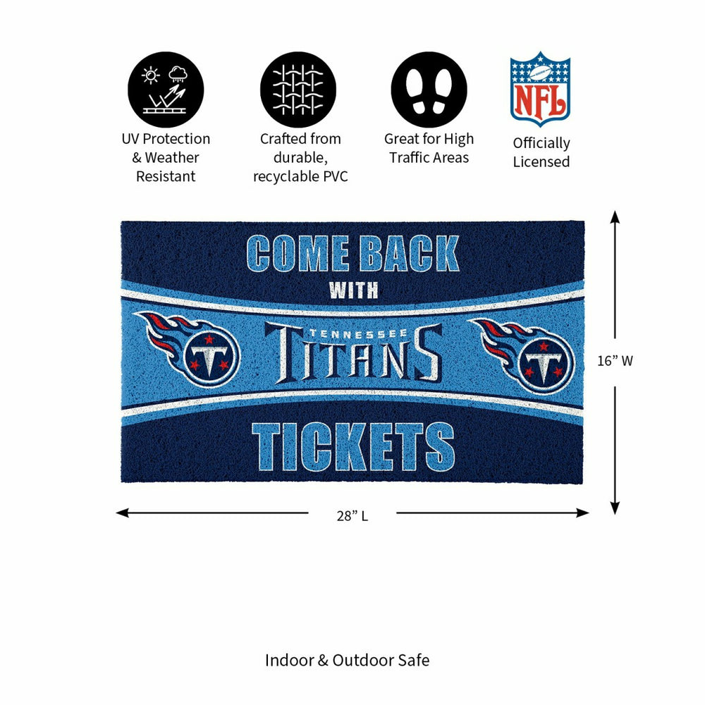 28" x 16" PVC Trapper Mat, Come Back with Tickets, Tennessee Titans - NFL