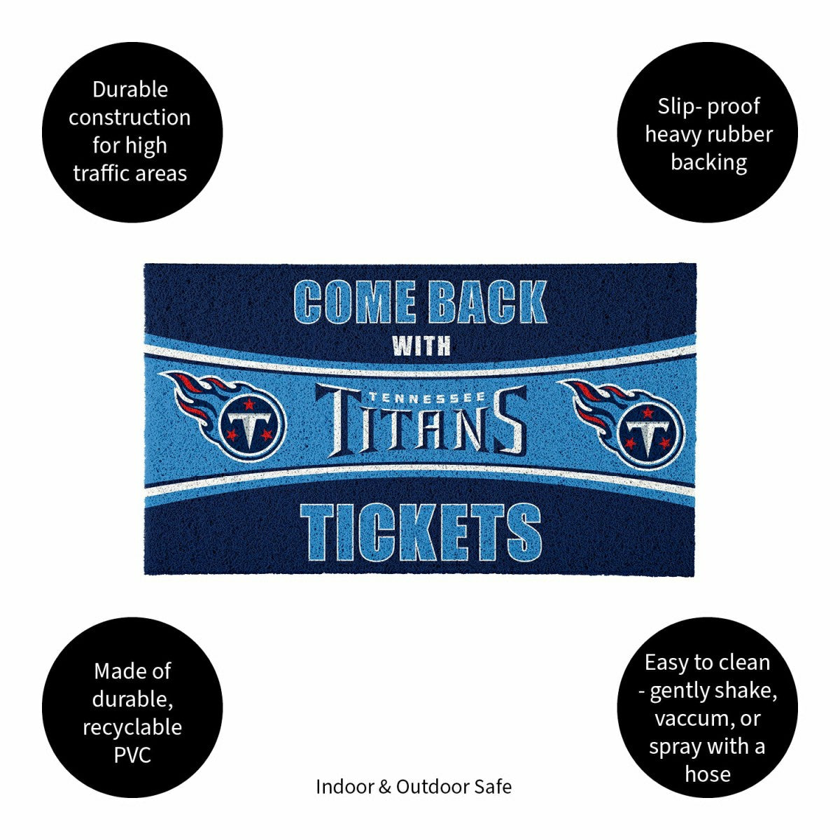 28" x 16" PVC Trapper Mat, Come Back with Tickets, Tennessee Titans - NFL