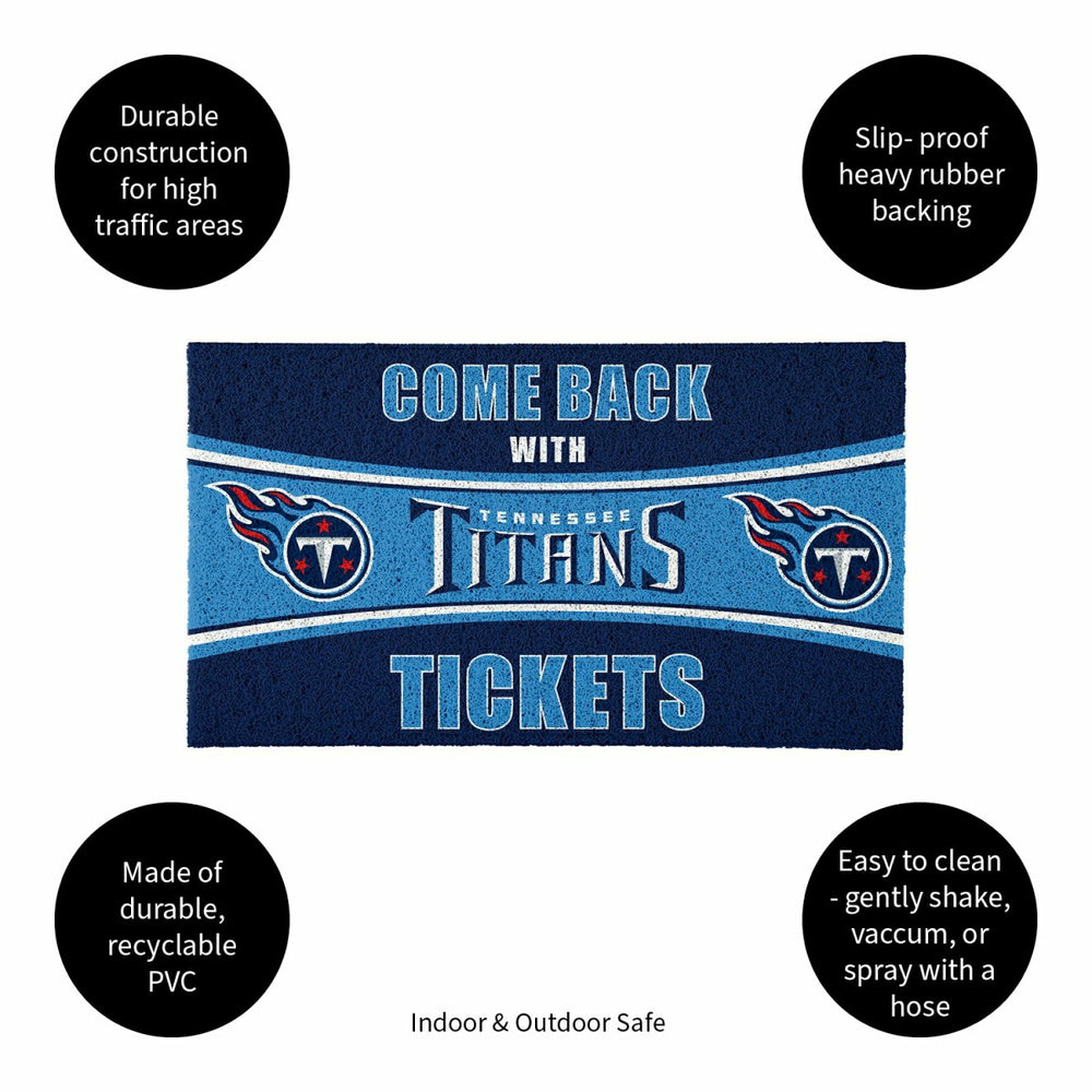 28" x 16" PVC Trapper Mat, Come Back with Tickets, Tennessee Titans - NFL