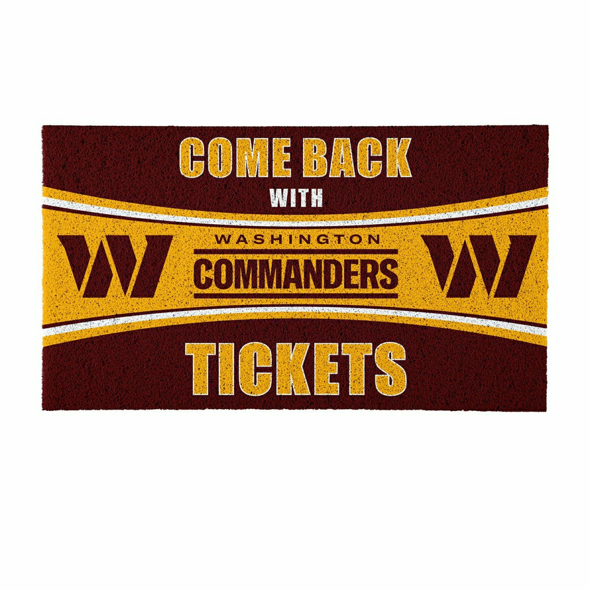 28" x 16" PVC Trapper Mat, Come Back with Tickets, Washington Commande - NFL