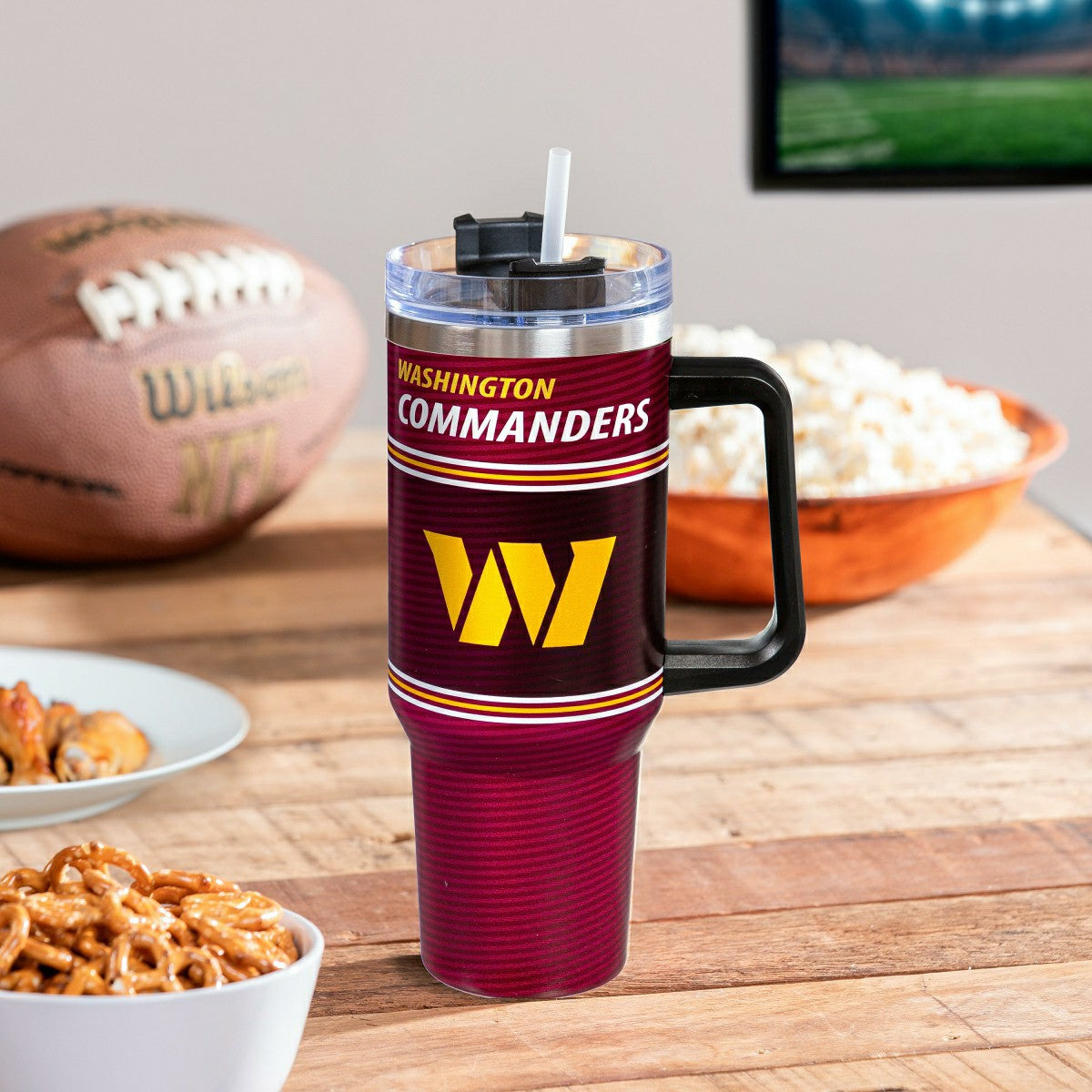 40oz Stainless Steel Canyon Cup w/ Straw, Washington Commanders - NFL Home