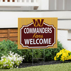 Washington Commanders Coroplast Yard Sign, "Fans Welcome" - NFL Home