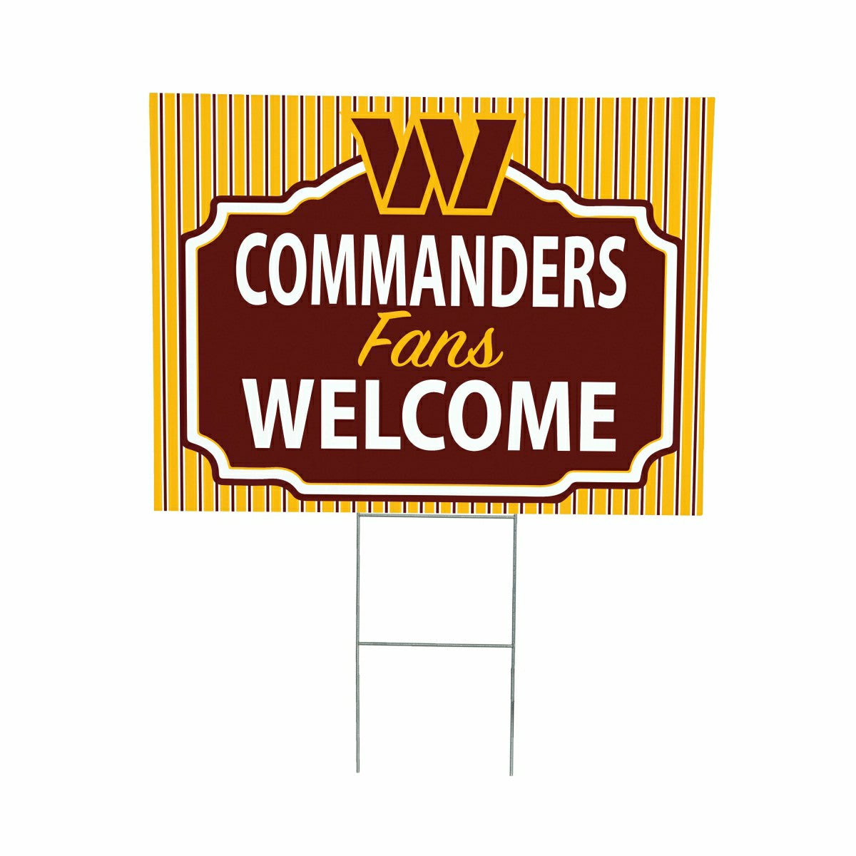 Washington Commanders Coroplast Yard Sign, "Fans Welcome" - NFL Home