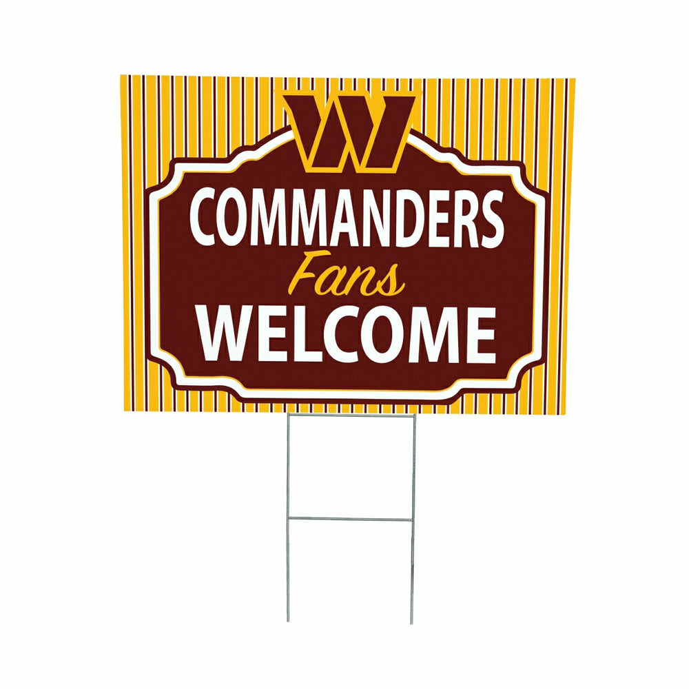 Washington Commanders Coroplast Yard Sign, "Fans Welcome" - NFL Home