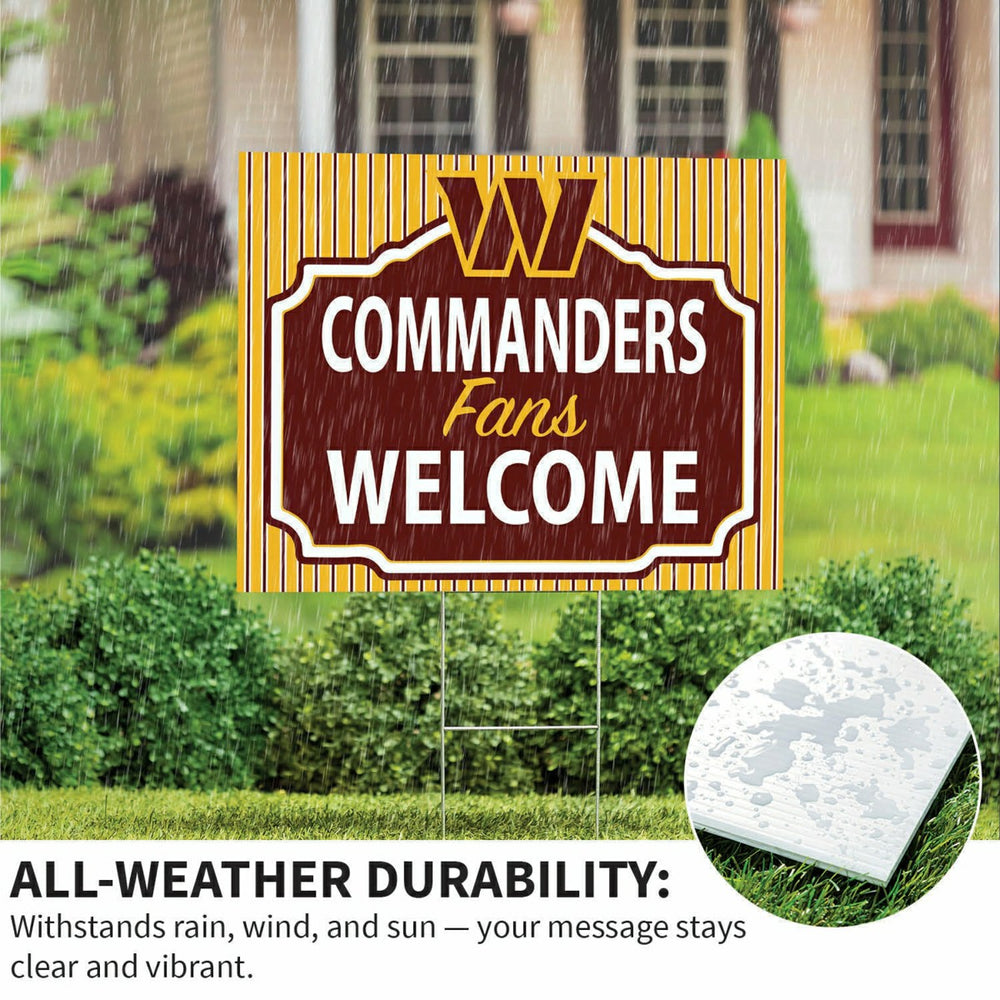 Washington Commanders Coroplast Yard Sign, "Fans Welcome" - NFL Home