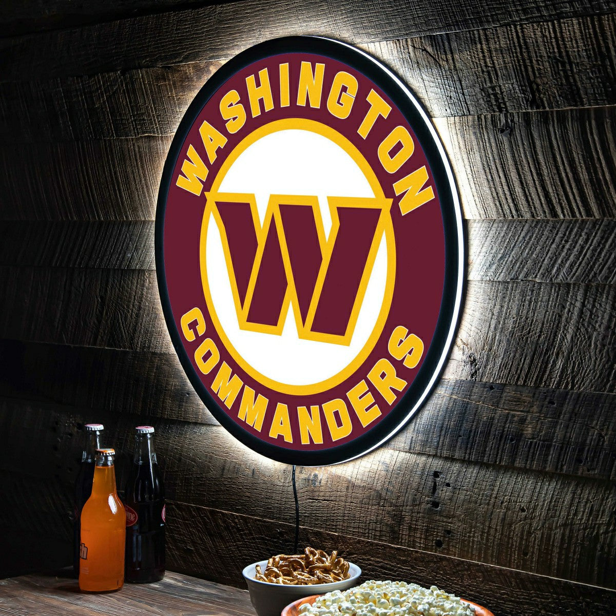 LED Wall Decor, Round, Washington Commanders - NFL Home