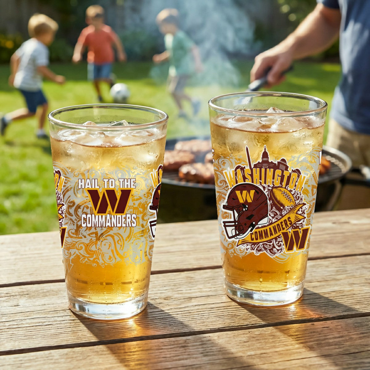 Washington Commanders 16oz Glass pint, Set of 2 - NFL Home