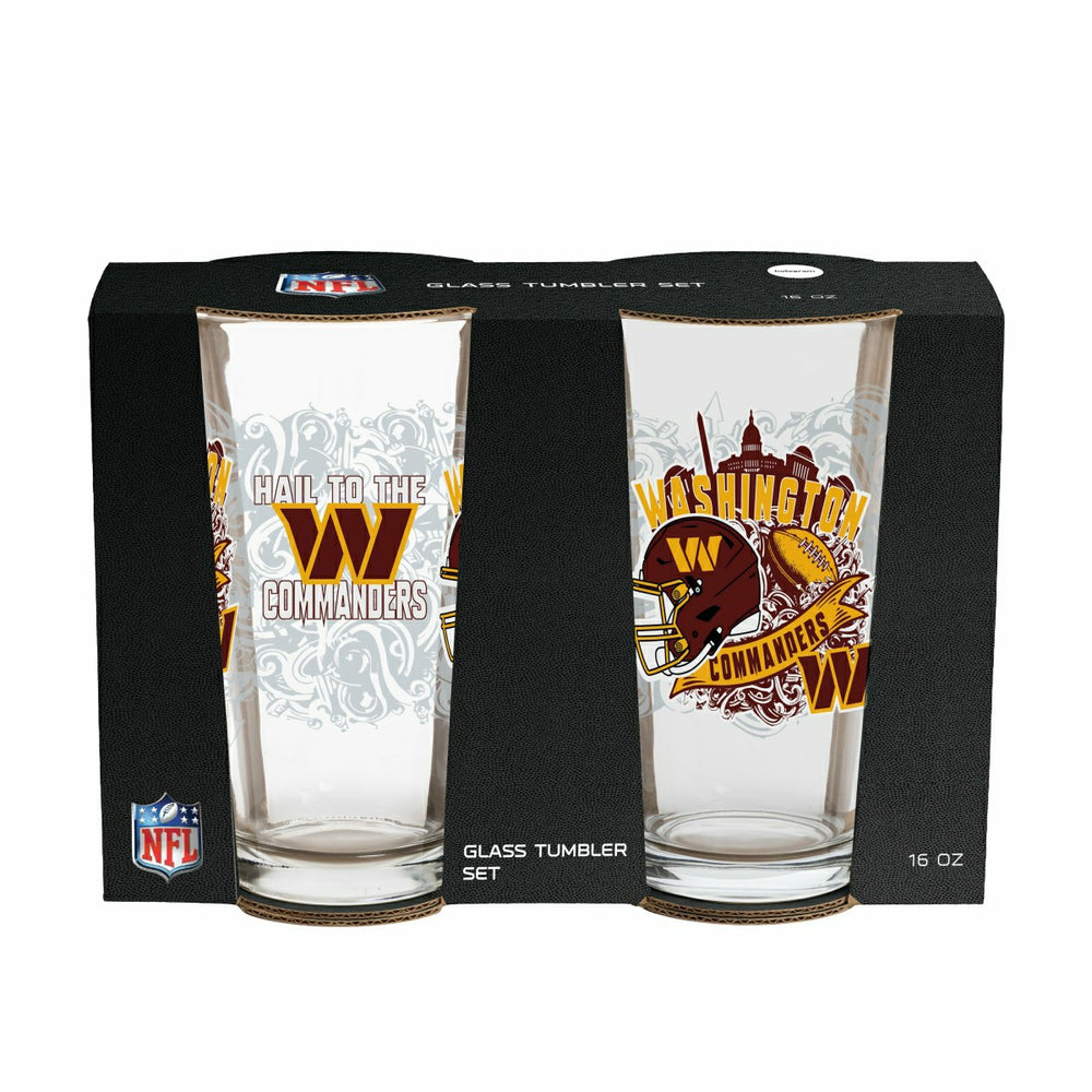 Washington Commanders 16oz Glass pint, Set of 2 - NFL Home