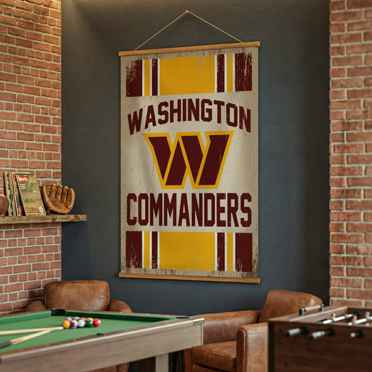 Washington Commanders, Canvas Wall Tapestry, Large, 54x36 - NFL Home