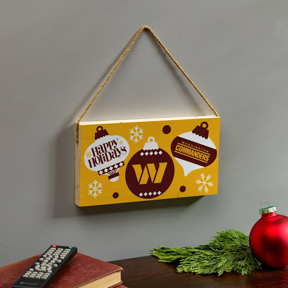 Washington Commanders Holiday Wood Wall Sign, 6x11 - NFL Home