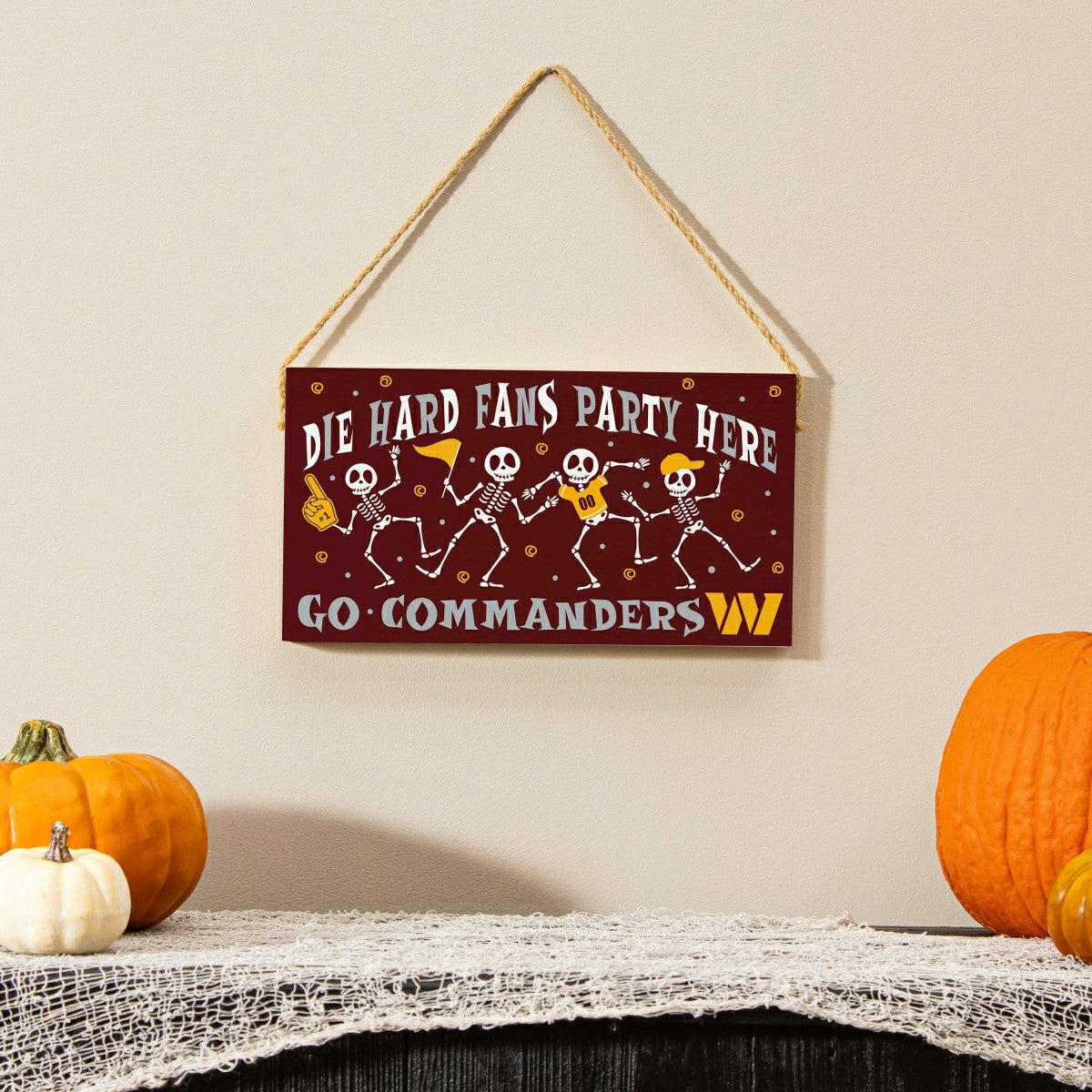 Washington Commanders Halloween Wood Wall Sign, 6x11 - NFL Home