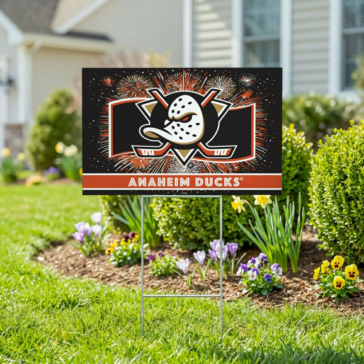 Anaheim Ducks Yard Sign, Patriotic - NHL Home
