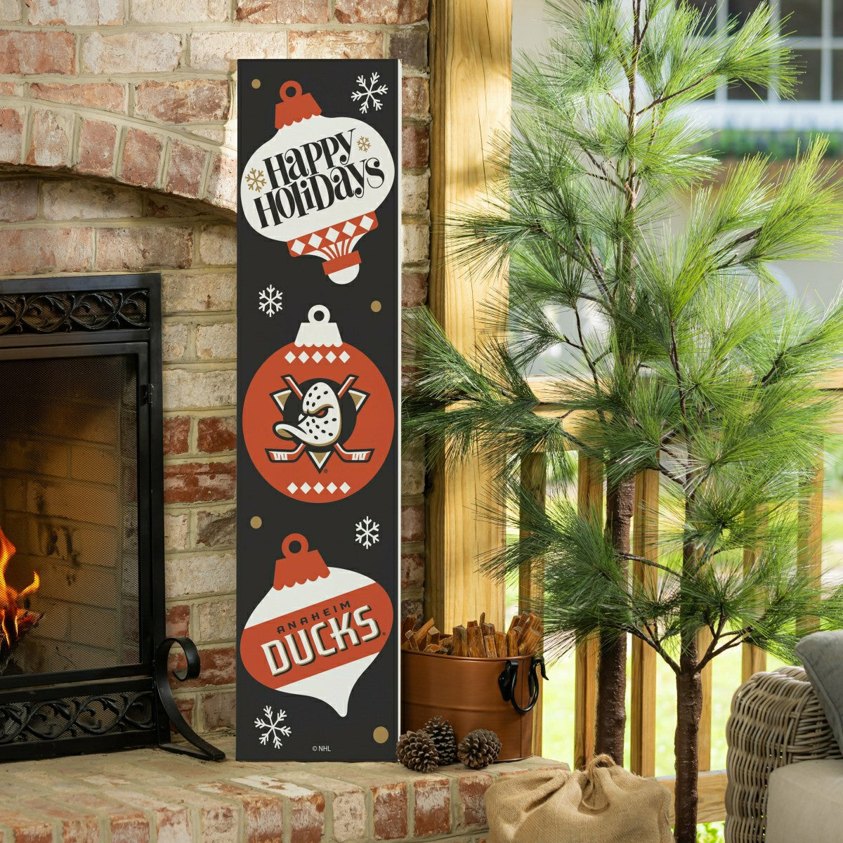Anaheim Ducks Christmas Double Sided Large Leaner, 47" - NHL Home