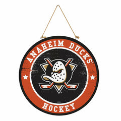 Anaheim Ducks Round Door Décor with Hanging Rope, 18x18 - NHL Home