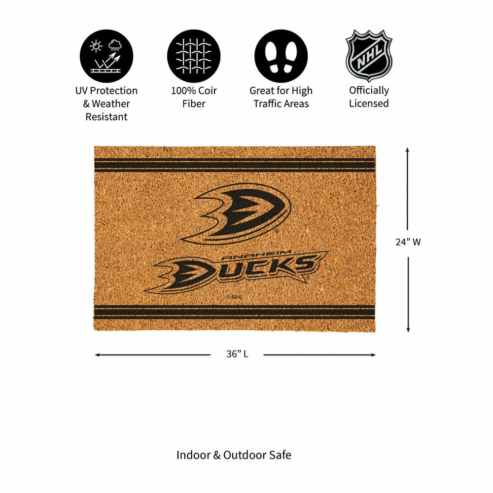 Anaheim Ducks Large One Color Coir Mat, 36"x24" - NHL