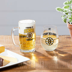 Stemless 17OZ Glass & Tankard 16OZ Gift Set, Boston Bruins - NHL Home