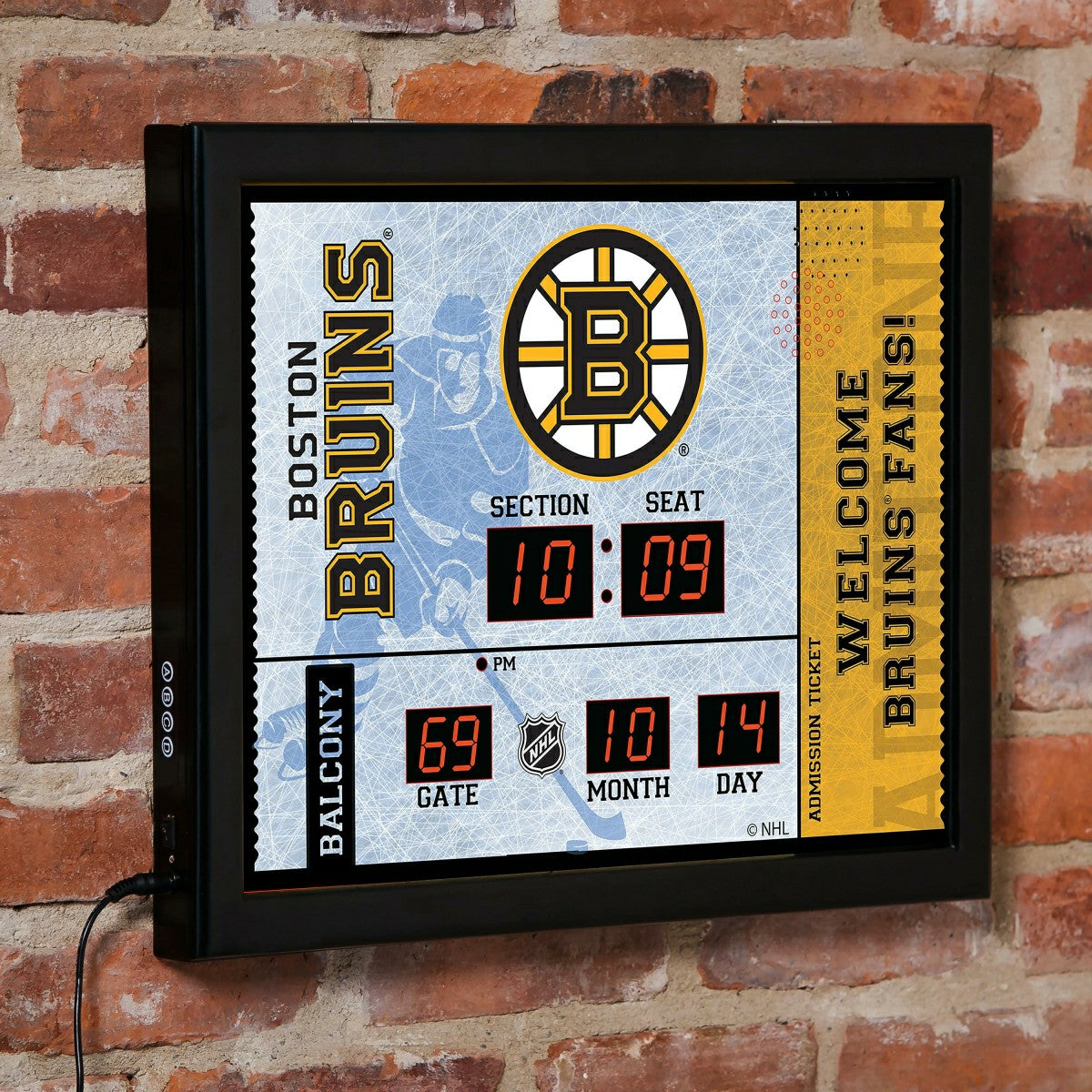 Scoreboard Wall Clock, Boston Bruins - NHL Home