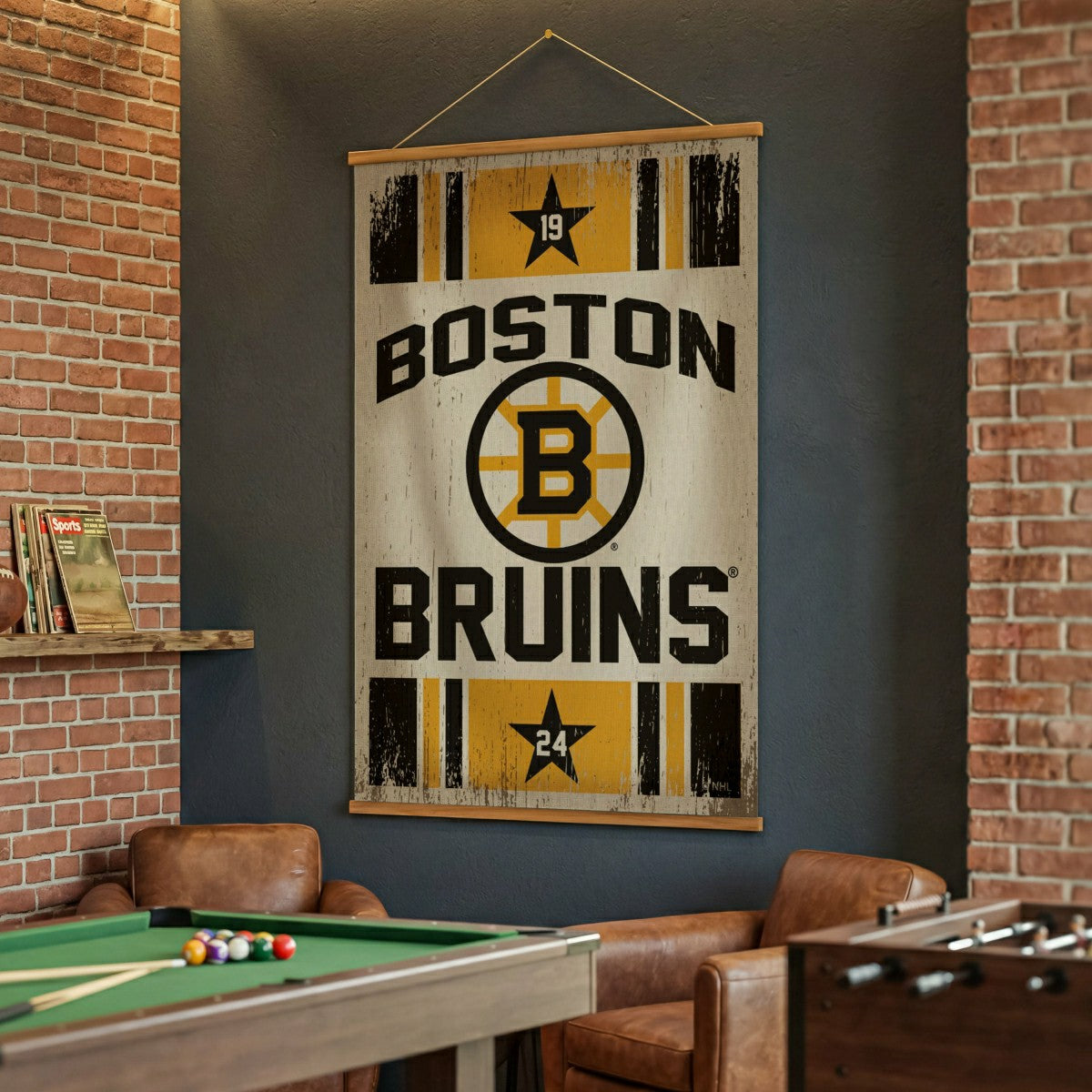 Boston Bruins, Canvas Wall Tapestry, Large, 54x36 - NHL Home