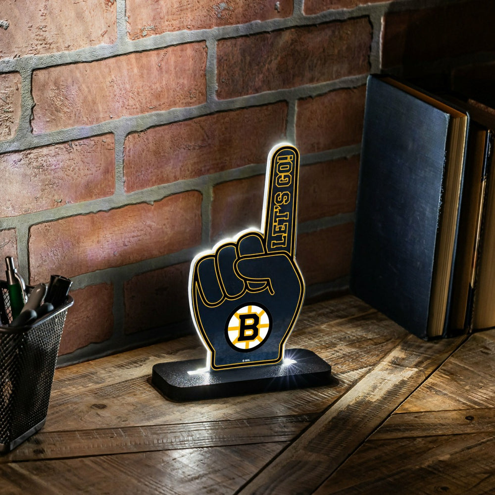 Boston Bruins Hockey Foam Finger Desklite LED Decor - NHL Home