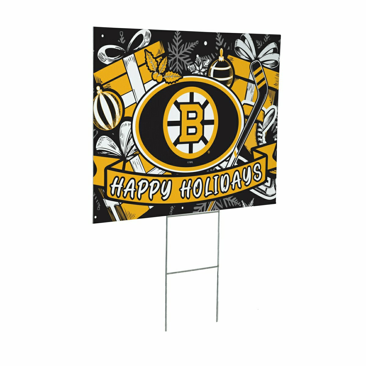 Boston Bruins Yard Sign, Holiday - NHL Home