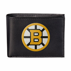 Boston Bruins Black Bi-Fold Embroidered Wallet w/ RFID Blocking - NHL Home