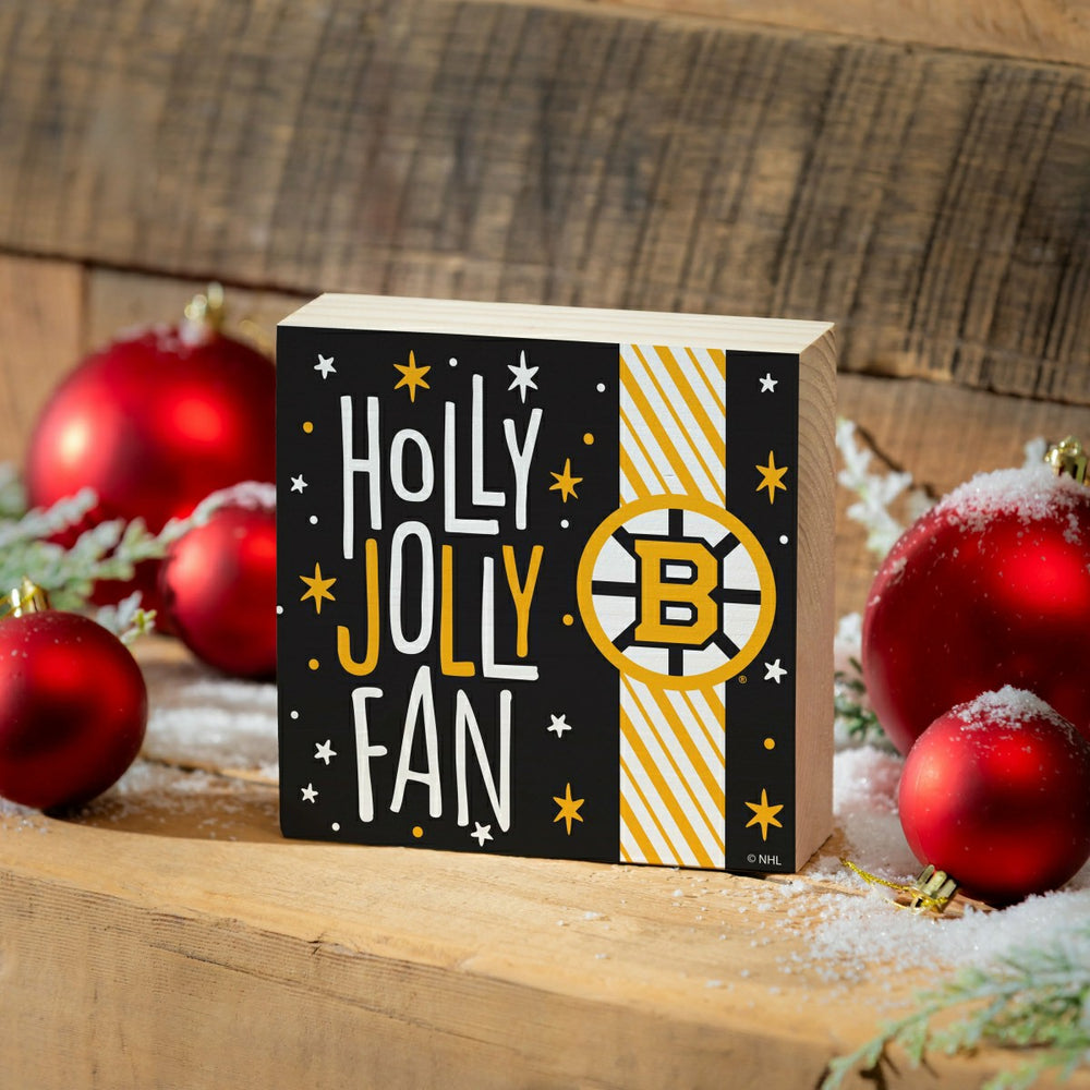 Boston Bruins Block, Holiday, 6x6 - NHL Home