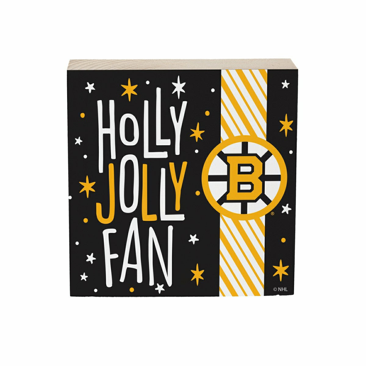 Boston Bruins Block, Holiday, 6x6 - NHL Home