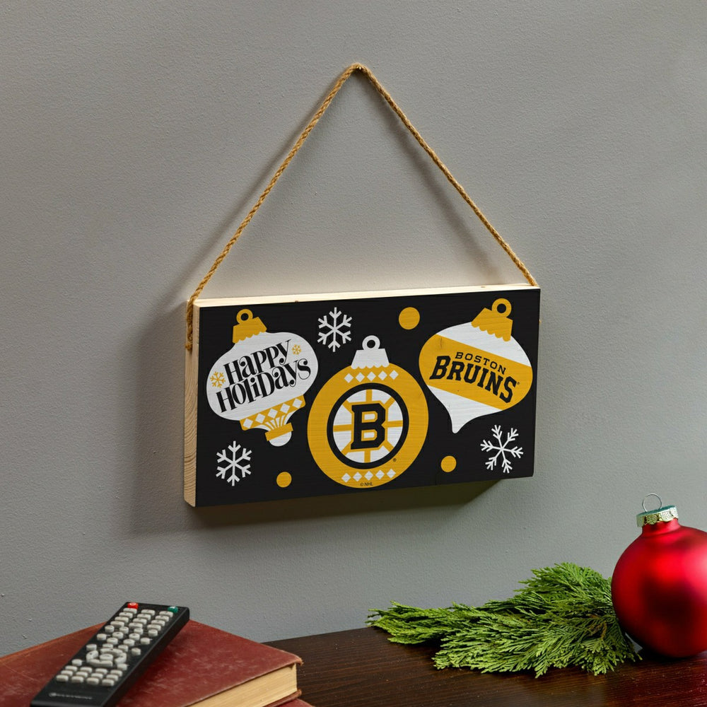 Boston Bruins Holiday Wood Wall Sign, 6x11 - NHL Home