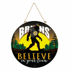 Boston Bruins Bigfoot Round Door Décor with Hanging Rope, 18x18 - NHL Home