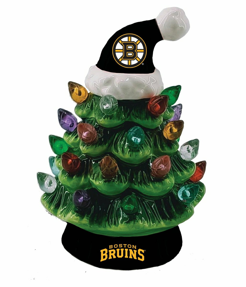 Boston Bruins 4" Mini LED Tabletop Christmas Tree, Set of 2 - NHL Home