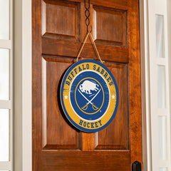 Buffalo Sabres Round Door Décor with Hanging Rope, 18x18 - NHL Home