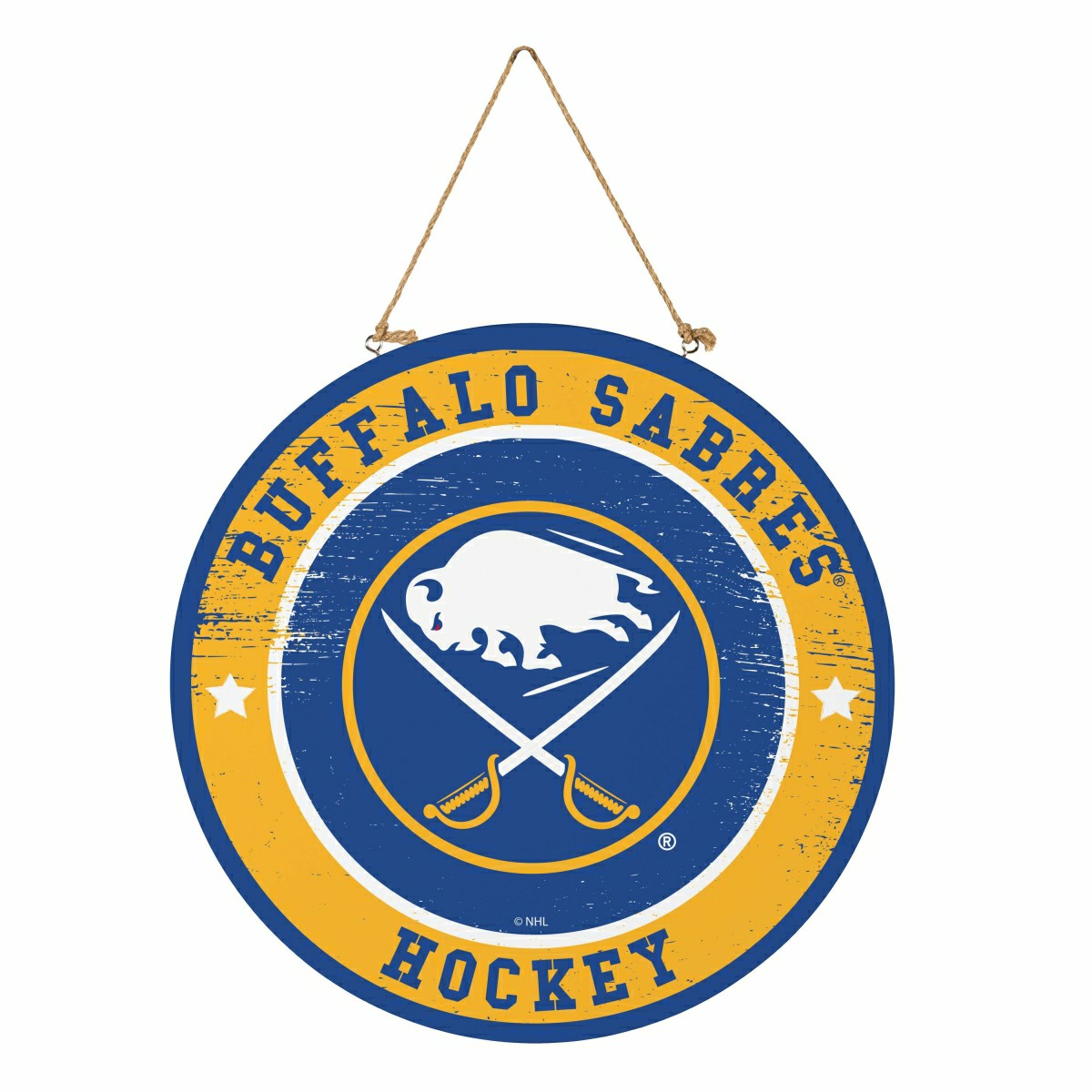 Buffalo Sabres Round Door Décor with Hanging Rope, 18x18 - NHL Home