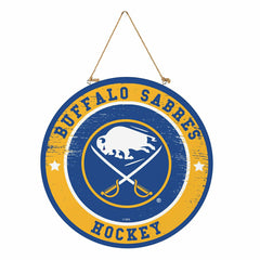 Buffalo Sabres Round Door Décor with Hanging Rope, 18x18 - NHL Home