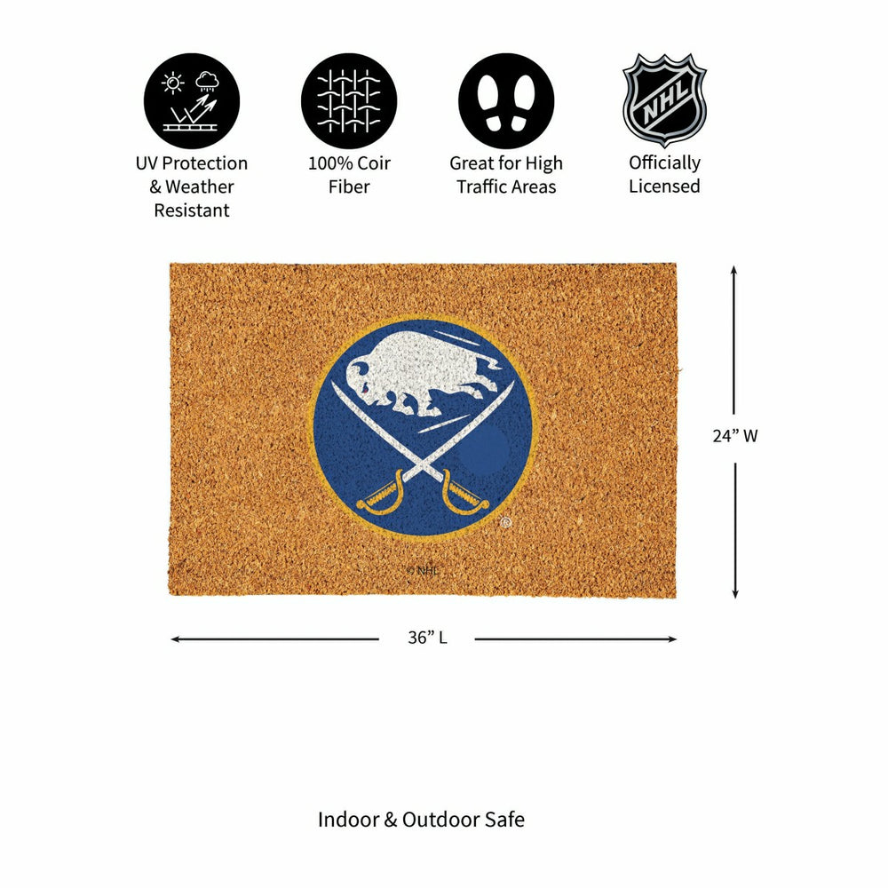 Buffalo Sabres Large Full Color Coir Mat, 36"x24" - NHL