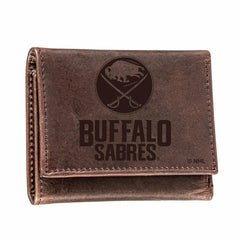 Buffalo Sabres, Tri-Fold Wallet, Brown, CH, 100% Genuine Leather - NHL Home