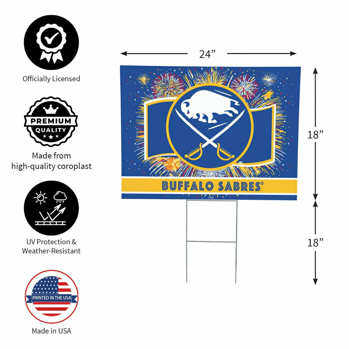 Buffalo Sabres Yard Sign, Patriotic - NHL Home