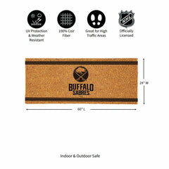 Buffalo Sabres Extra Large One Color Coir Mat, 60"x24" - NHL