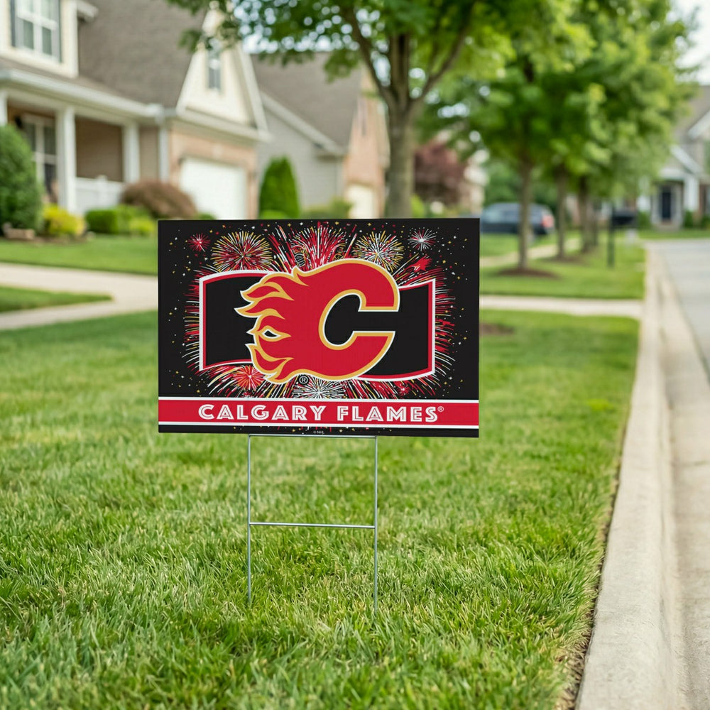 Calgary Flames Yard Sign, Patriotic - NHL Home