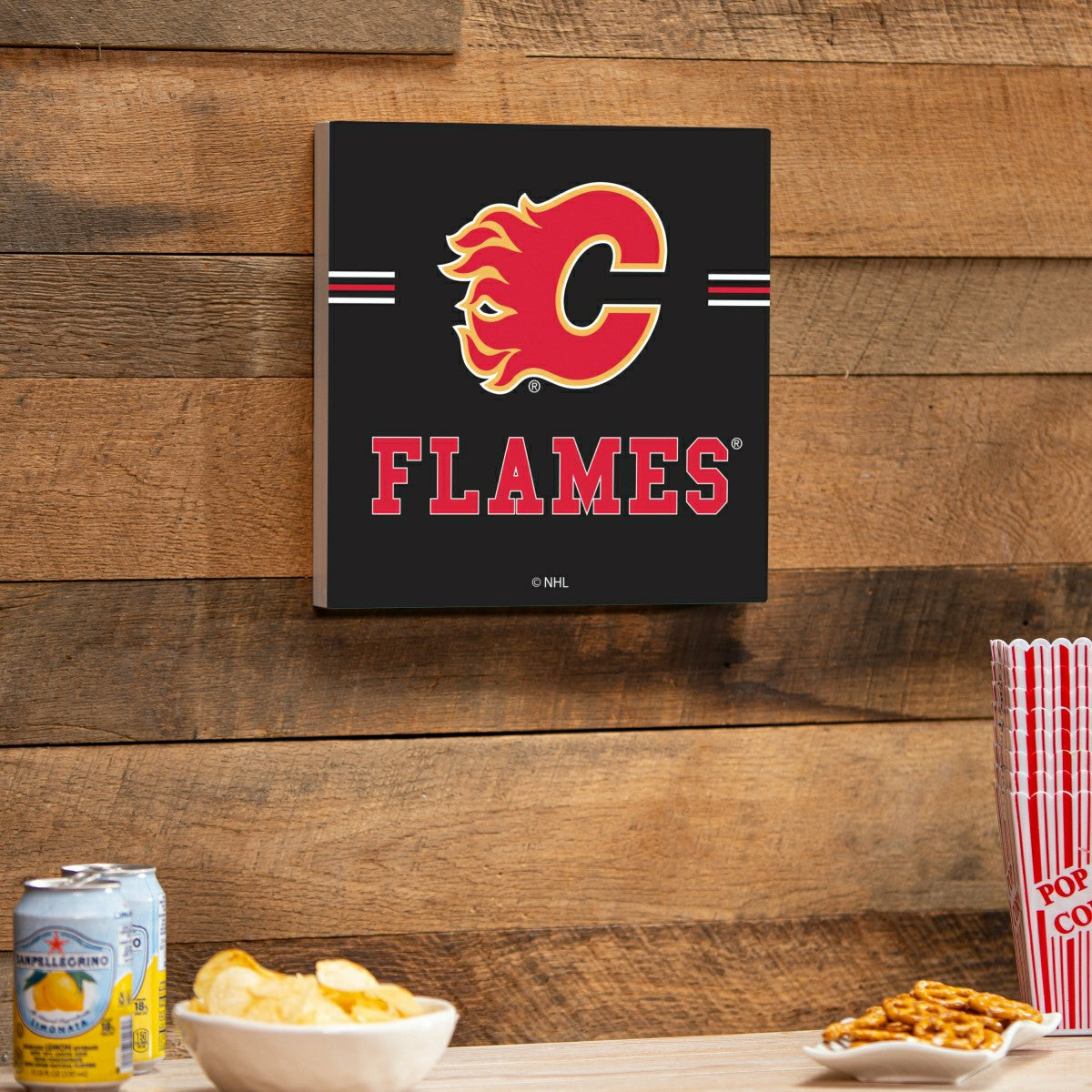 Calgary Flames Wood Wall Sign, 12x12 - NHL Home