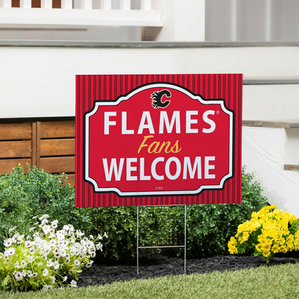 Calgary Flames Coroplast Yard Sign, "Fans Welcome" - NHL Home