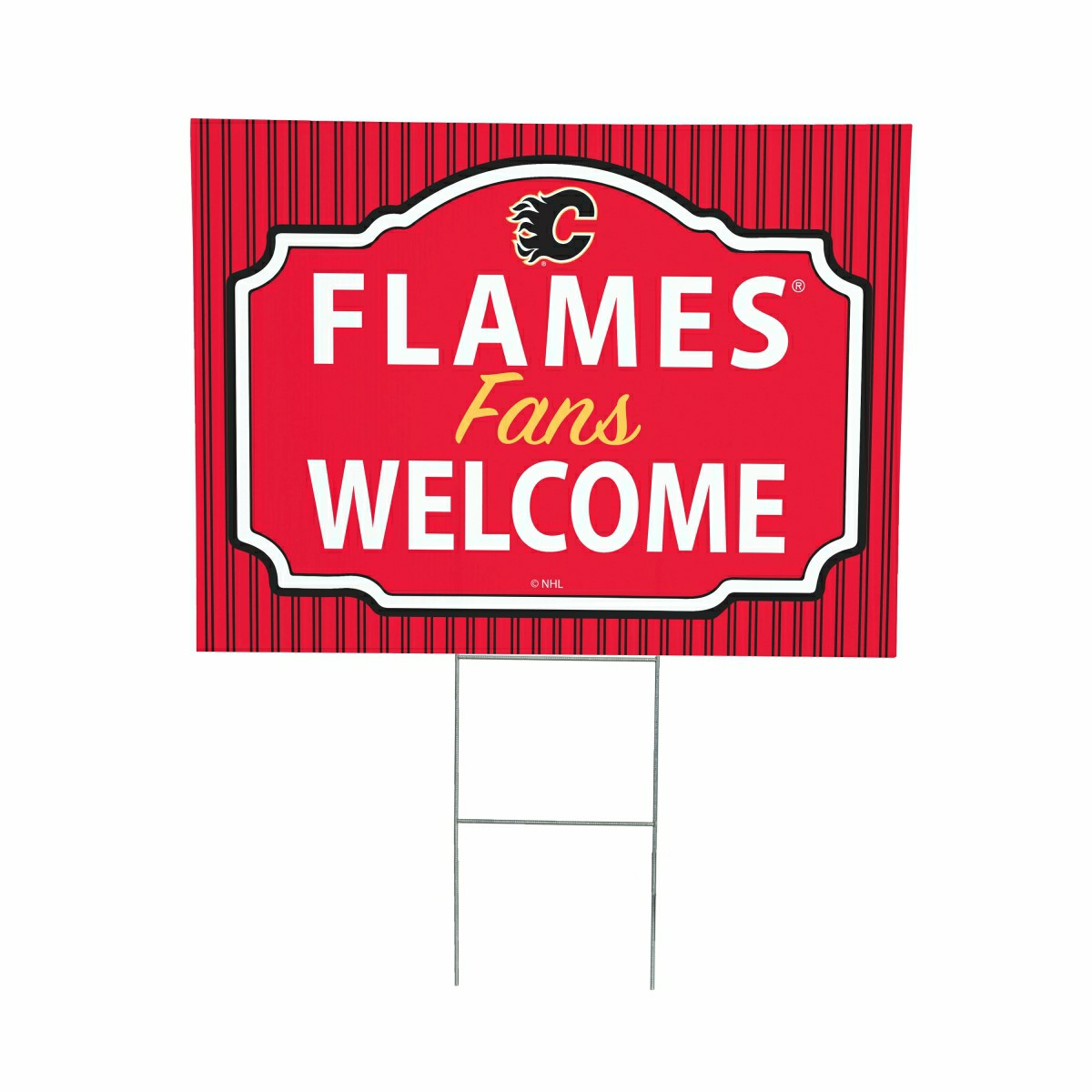 Calgary Flames Coroplast Yard Sign, "Fans Welcome" - NHL Home