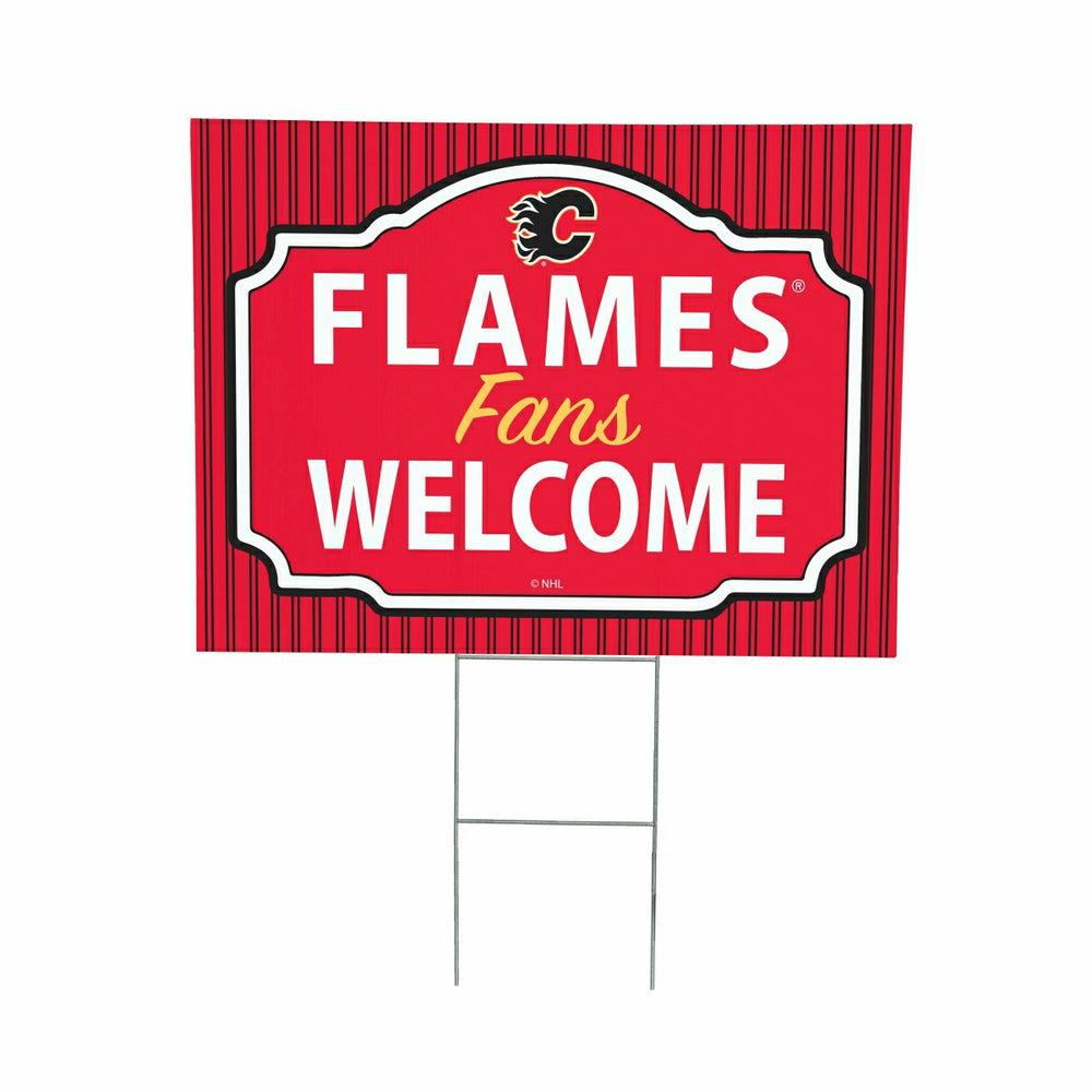 Calgary Flames Coroplast Yard Sign, "Fans Welcome" - NHL Home