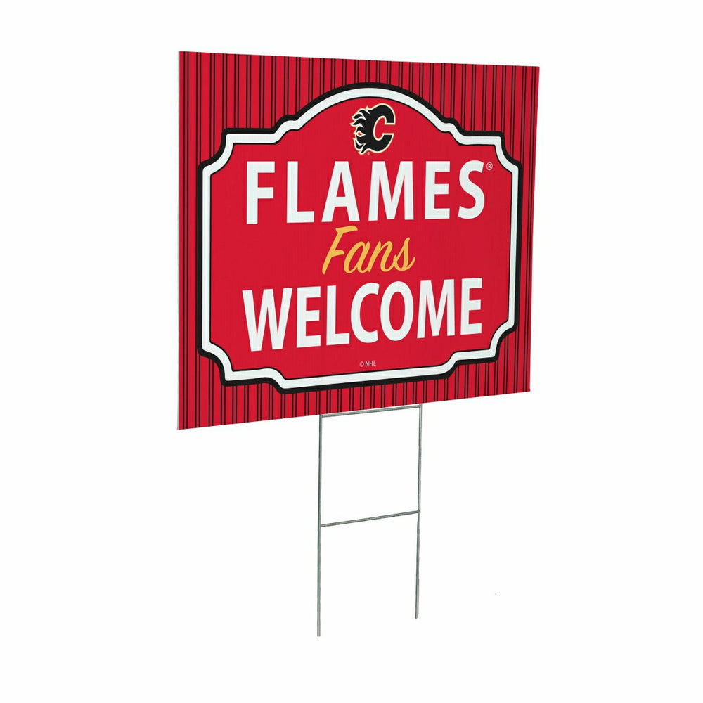 Calgary Flames Coroplast Yard Sign, "Fans Welcome" - NHL Home