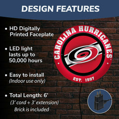 Carolina Hurricanes, Metal Lite, Round - NHL