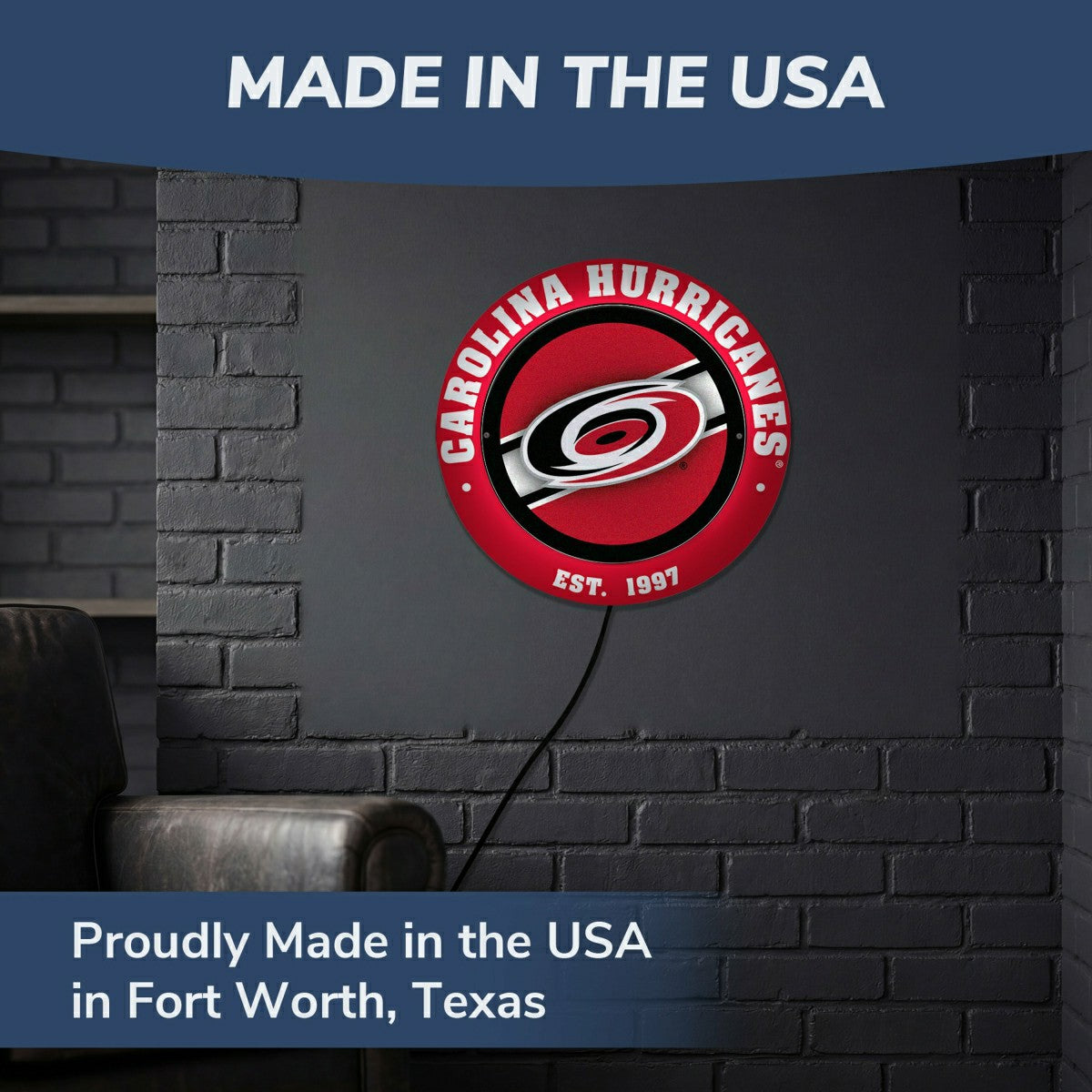 Carolina Hurricanes, Metal Lite, Round - NHL